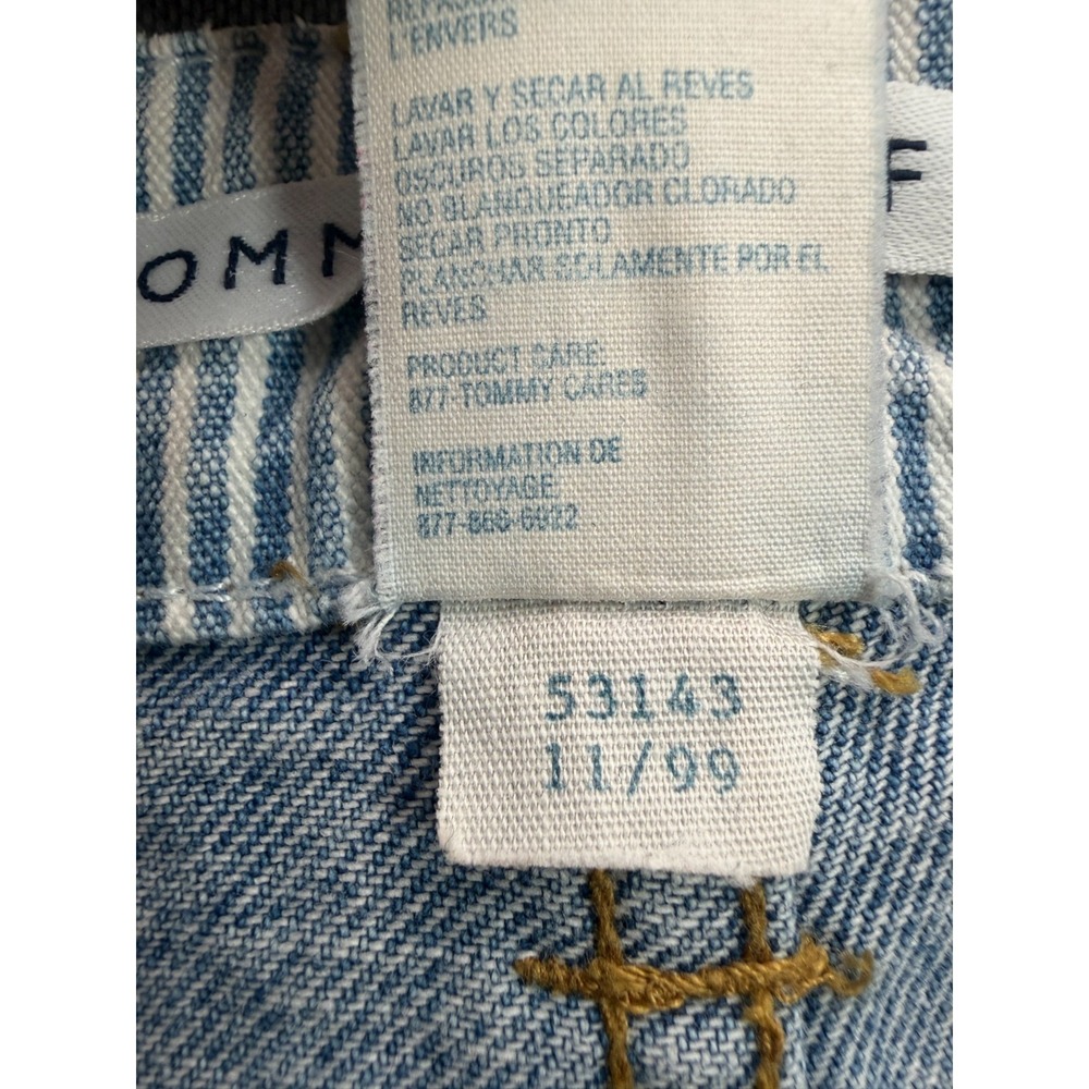 Tommy Hilfiger Vintage 90s High Rise Jeans Tapestry Hem Light Wash | Women's 8 - Picture 13 of 15